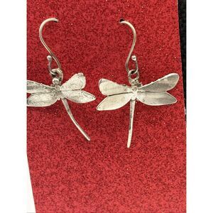 Sterling Silver Dragonfly Earrings, Handmade, NEW, 1.75”